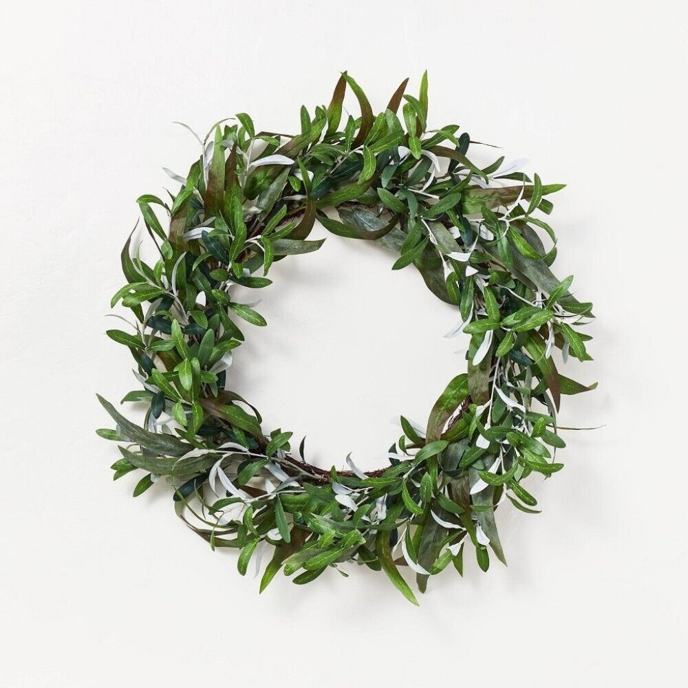 Threshold designed w/Studio McGee 26" Artificial Olive Leaves Wreath Green